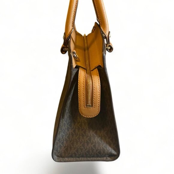 Michael Kors Quinn brown logo satchel MSRP $378 - Picture 4 of 8